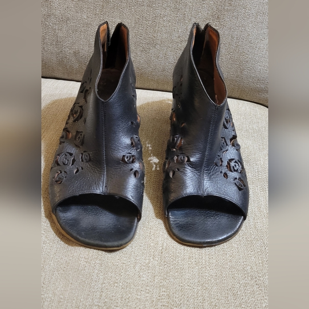 John Fluevog Floral Cutout Sandals
